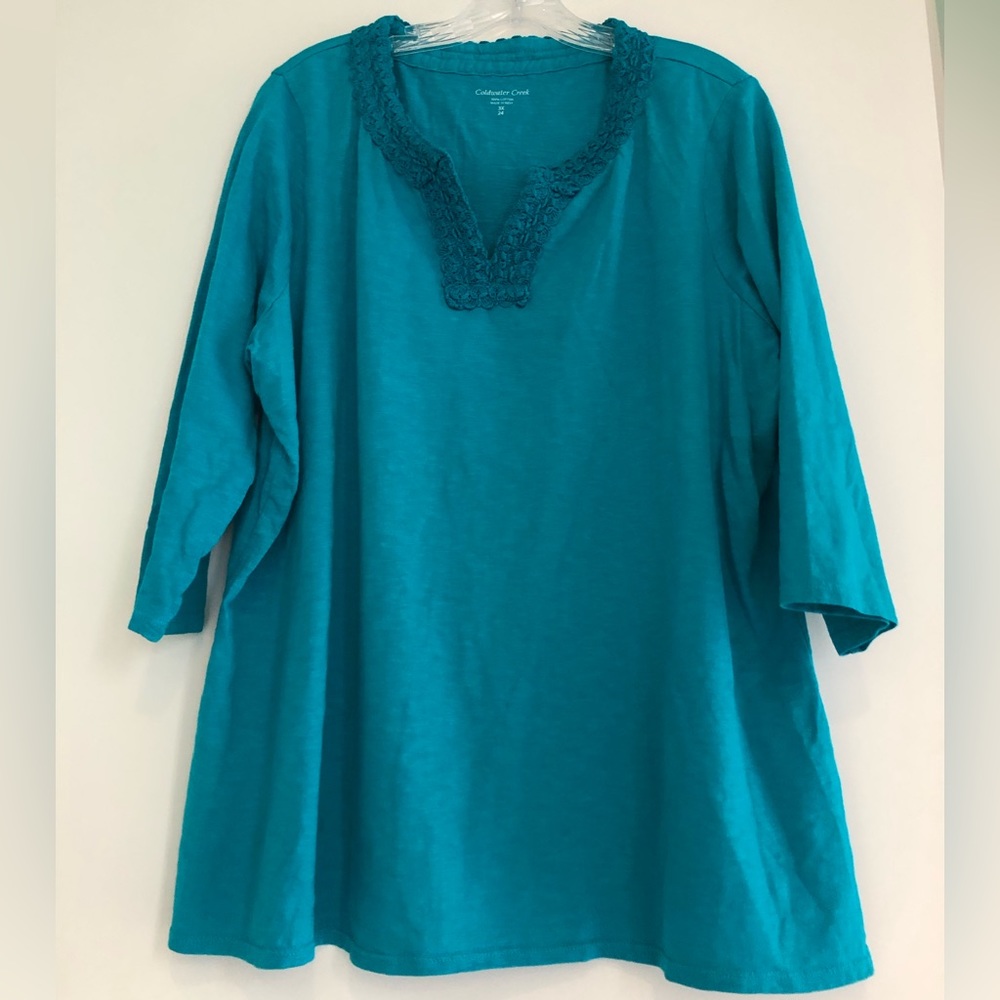 Coldwater Creek embroidered-collar tunic top